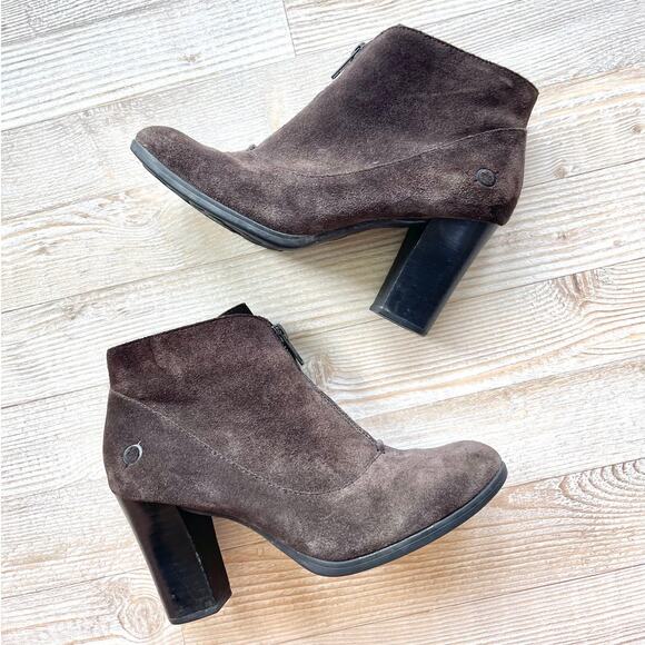 Born Kenley Suede Heeled Ankle Boots | Grey Size 7‎ - Picture 1 of 9